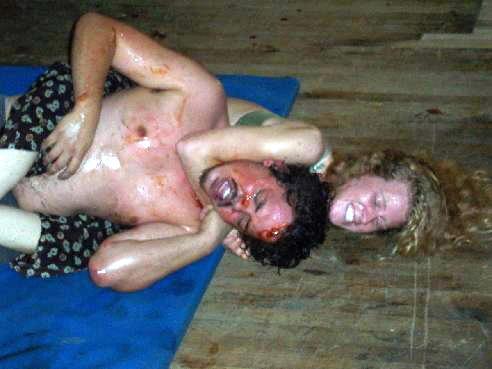 Jamie has left Mad Mike a bloody mess