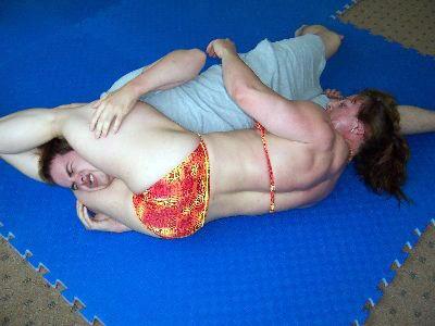 Andrea's legs can still crush a person!